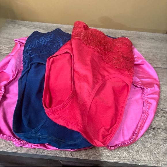 21. 3 Pair Rhonda Shear Rose Lace Trim Shapewear Panties Size 2X - Picture 7 of 7